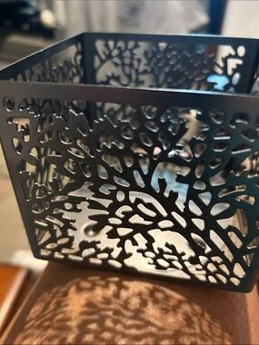 Bed Bath & Beyond Black Metal Tree Cutout Candle Holder